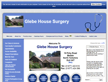 Tablet Screenshot of glebehousesurgery.nhs.uk